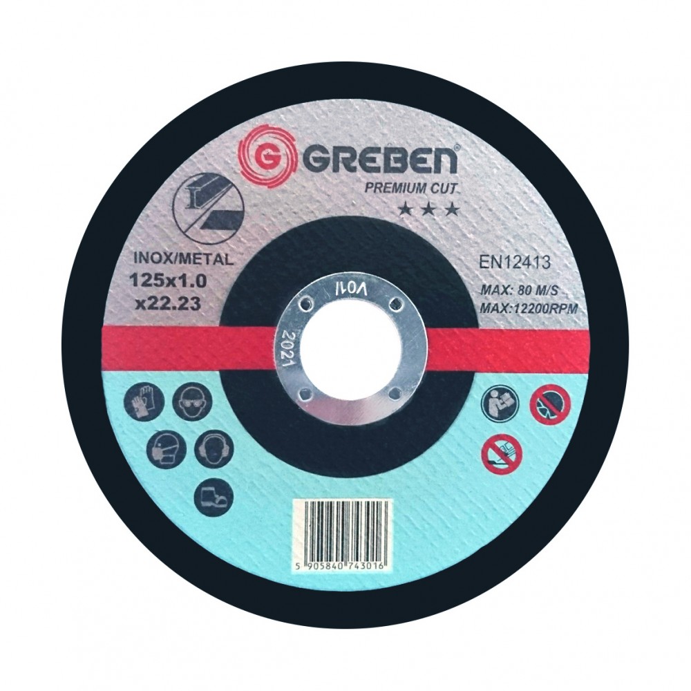 Tarcza do cięcia Inox/stal GREBEN Premium 125x1x22