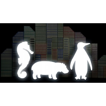 3 szt.- Odblaskowe Naklejki 3M HIPOPOTAM,zest.3szt