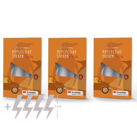 3 szt.- Odblaskowe Naklejki 3M PINGWIN, zest. 3szt