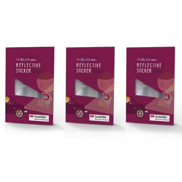 3 szt.- Odblaskowe Naklejki 3M KÓŁKA, zestaw 3 szt