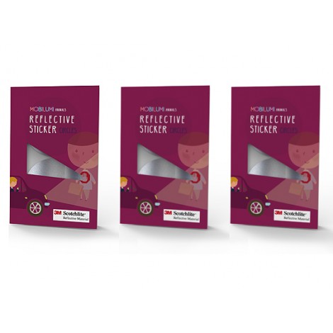 3 szt.- Odblaskowe Naklejki 3M KÓŁKA, zestaw 3 szt