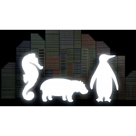 6 szt.-Odblaskowe Naklejki 3M ZWIERZAKI