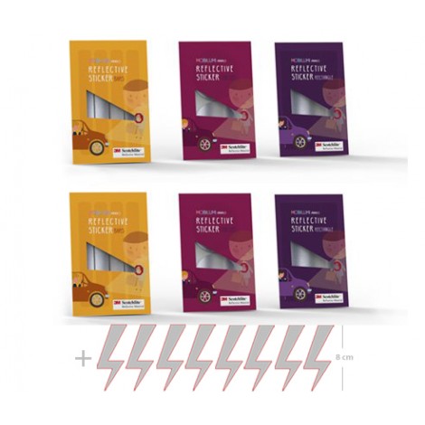6 szt.- Odblaskowe Naklejki 3M FIGURY, zest. 6szt