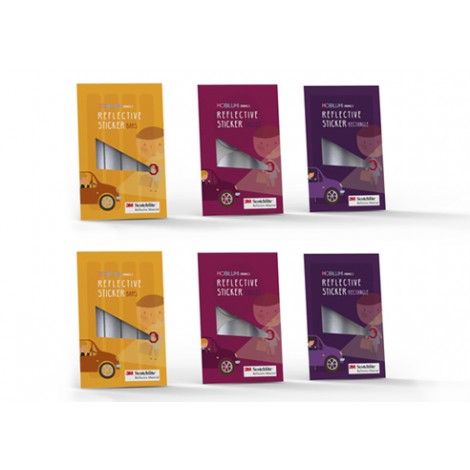 6 szt.- Odblaskowe Naklejki 3M FIGURY, zest. 6szt