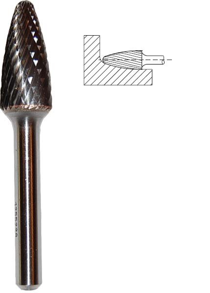 Frez F łukowy-okrągły Fi 12 x 25 x 6 węglik