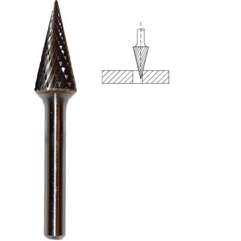 Frez M stożkowy Fi 12 x 25 x 6 węglik